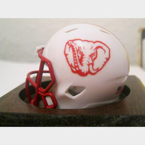 NCAA Alabama Crimson Tide Custom Pocket Pro Helmet White Logo SEC Football